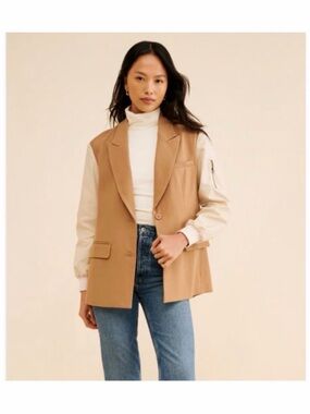 Dolan Utility Mixed Fabric Blazer